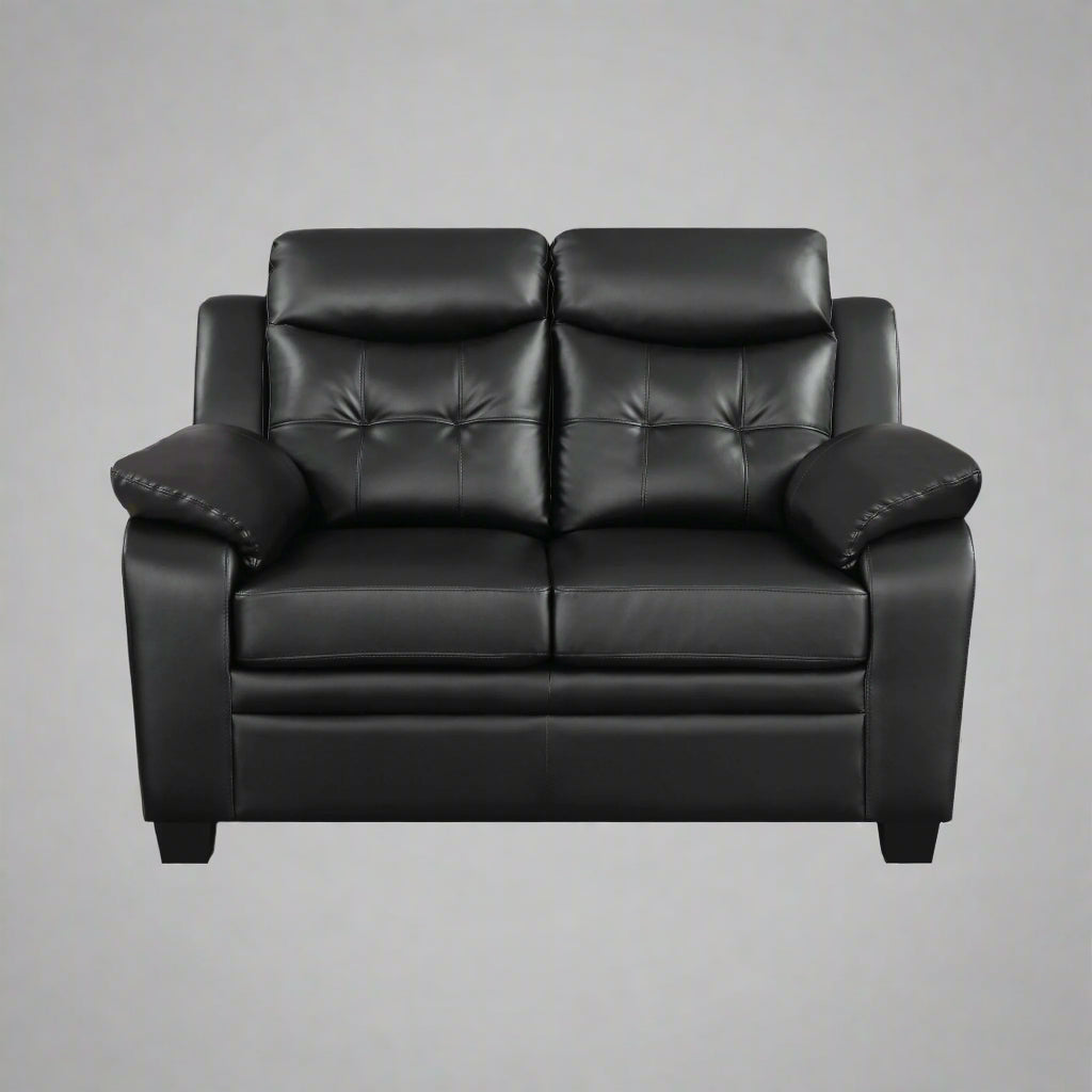 “Black leatherette 3-piece sofa set in modern living room”
“Gray leatherette sofa with tufted backrest and armrests”
“1-seater armchair in black leatherette with plush cushion”
“3-seater tufted leatherette couch in gray finish”
“Modern 3-piece sofa set including sofa, loveseat, and armchair”