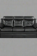 “Black leatherette 3-piece sofa set in modern living room”
“Gray leatherette sofa with tufted backrest and armrests”
“1-seater armchair in black leatherette with plush cushion”
“3-seater tufted leatherette couch in gray finish”
“Modern 3-piece sofa set including sofa, loveseat, and armchair”