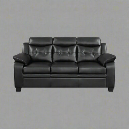 “Black leatherette 3-piece sofa set in modern living room”
“Gray leatherette sofa with tufted backrest and armrests”
“1-seater armchair in black leatherette with plush cushion”
“3-seater tufted leatherette couch in gray finish”
“Modern 3-piece sofa set including sofa, loveseat, and armchair”