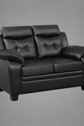 “Black leatherette 3-piece sofa set in modern living room”
“Gray leatherette sofa with tufted backrest and armrests”
“1-seater armchair in black leatherette with plush cushion”
“3-seater tufted leatherette couch in gray finish”
“Modern 3-piece sofa set including sofa, loveseat, and armchair”