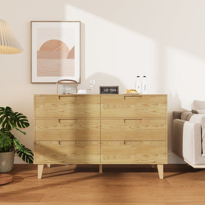 Modern 6-Drawer Dresser in Warm Caramel Finish with Wooden Legs

Bedroom Setup with Caramel 6-Drawer Storage Cabinet

Walnut Finish 6-Drawer Modern Dresser with Decorative Accents

Barcode for Modern 6-Drawer Dresser Cabinet Packaging