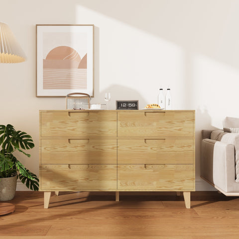Modern 6-Drawer Dresser in Warm Caramel Finish with Wooden Legs

Bedroom Setup with Caramel 6-Drawer Storage Cabinet

Walnut Finish 6-Drawer Modern Dresser with Decorative Accents

Barcode for Modern 6-Drawer Dresser Cabinet Packaging