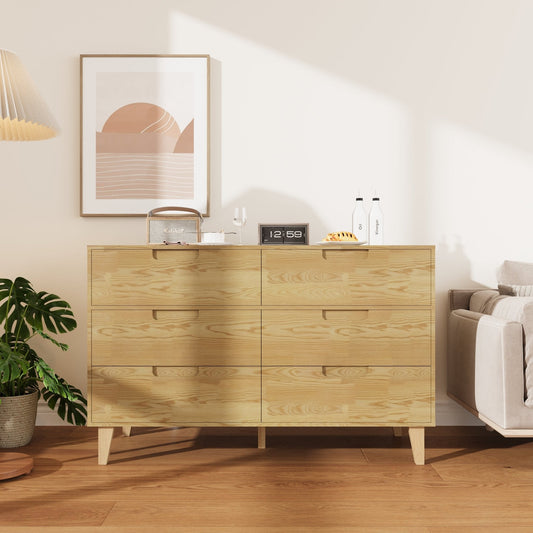 Modern 6-Drawer Dresser in Warm Caramel Finish with Wooden Legs

Bedroom Setup with Caramel 6-Drawer Storage Cabinet

Walnut Finish 6-Drawer Modern Dresser with Decorative Accents

Barcode for Modern 6-Drawer Dresser Cabinet Packaging