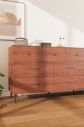 Chestnut 7-Drawer Storage Cabinet in Modern Bedroom Setting

White Modern Dresser with Wooden Legs in Entryway

Close-Up View of Cabinet Drawers and Handles

Chestnut Wood Finish on 7-Drawer Storage Dresser

White 7-Drawer Cabinet with Decorative Plants and Lamp