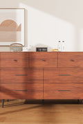 Chestnut 7-Drawer Storage Cabinet in Modern Bedroom Setting

White Modern Dresser with Wooden Legs in Entryway

Close-Up View of Cabinet Drawers and Handles

Chestnut Wood Finish on 7-Drawer Storage Dresser

White 7-Drawer Cabinet with Decorative Plants and Lamp