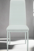 Set of 6 high-back white PVC dining chairs