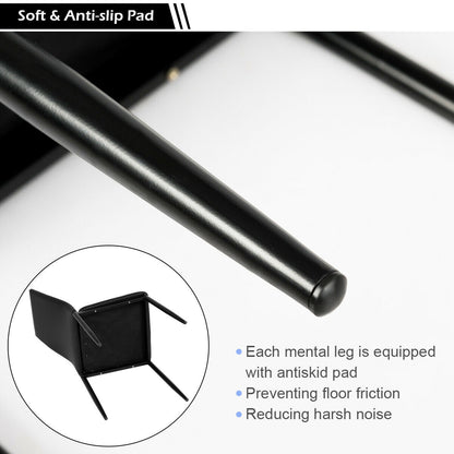 Set of 6 high-back white PVC dining chairs