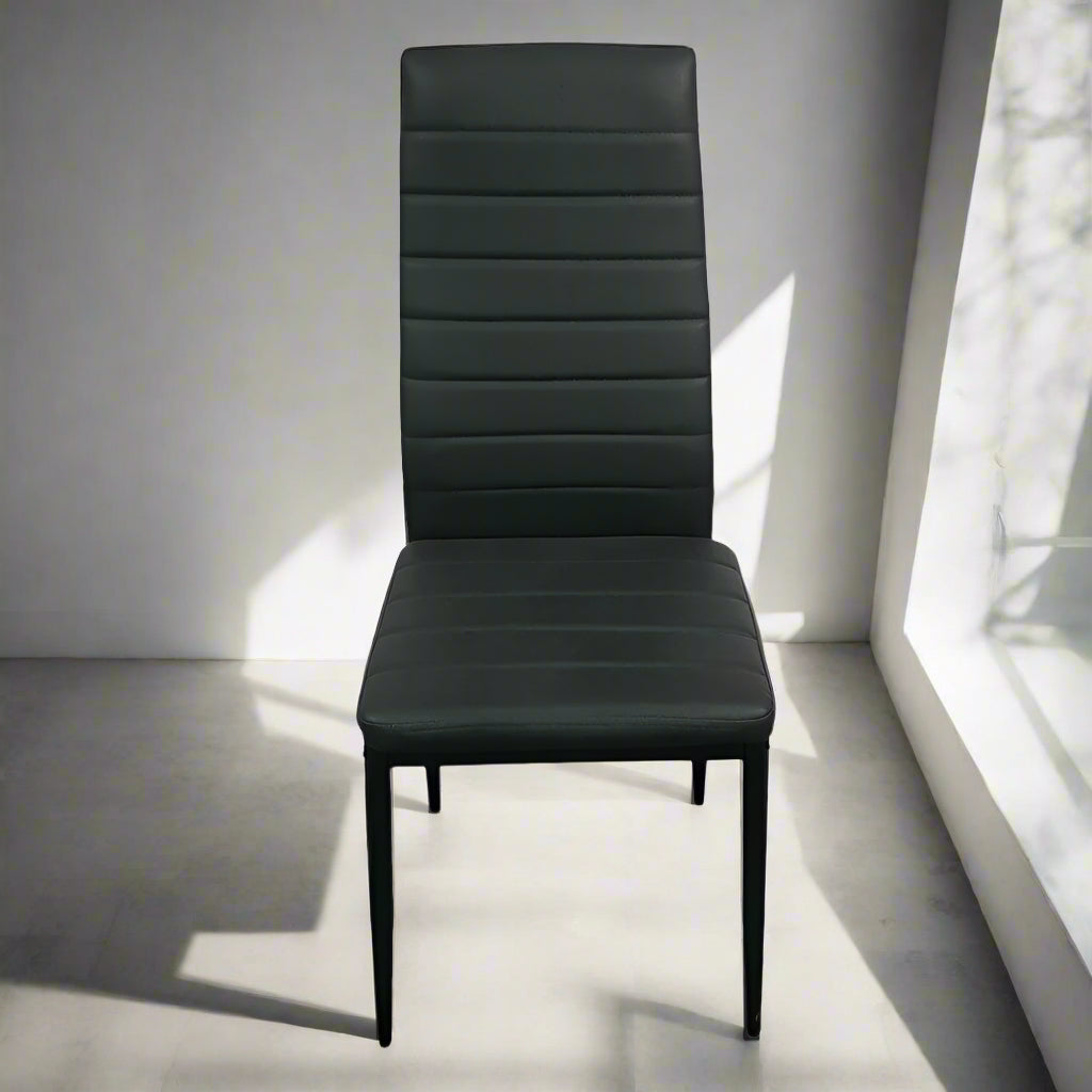 Contemporary dining set for 6 with black & white color scheme