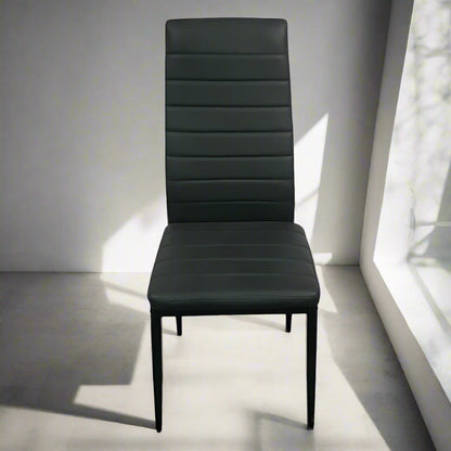 Contemporary dining set for 6 with black & white color scheme