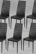 Set of 6 high-back PVC dining chairs