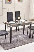 Side view of elegant black and white dining table furniture