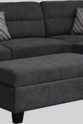 New Modern Dark Gray Sofa Set with Pillows & Ottoman – Stylish & Comfortable Living Room Furniture BT1926 - with Right | Sold by Uncle Wiener's Wholesale