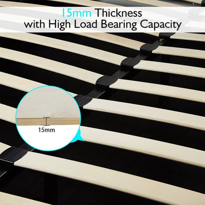 Modern S-Shape LED Platform Bed Frame – PVC Leather Upholstered King and Queen Size Bed with Remote Control Lighting