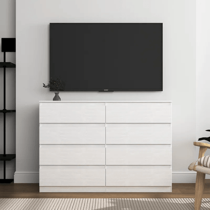 “White high gloss 2-drawer bedroom dresser”

“Black modern drawer chest with glossy finish”

“Modern white storage cabinet in bedroom setting”

“High gloss 8-drawer dresser for large storage”

“Contemporary white and black dressers for bedrooms”

