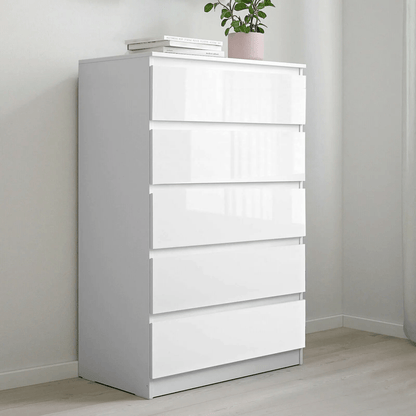 “White high gloss 2-drawer bedroom dresser”

“Black modern drawer chest with glossy finish”

“Modern white storage cabinet in bedroom setting”

“High gloss 8-drawer dresser for large storage”

“Contemporary white and black dressers for bedrooms”

