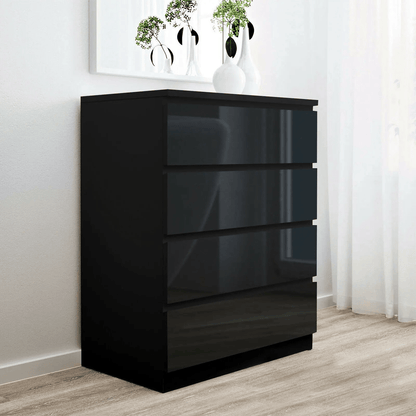 “White high gloss 2-drawer bedroom dresser”

“Black modern drawer chest with glossy finish”

“Modern white storage cabinet in bedroom setting”

“High gloss 8-drawer dresser for large storage”

“Contemporary white and black dressers for bedrooms”

