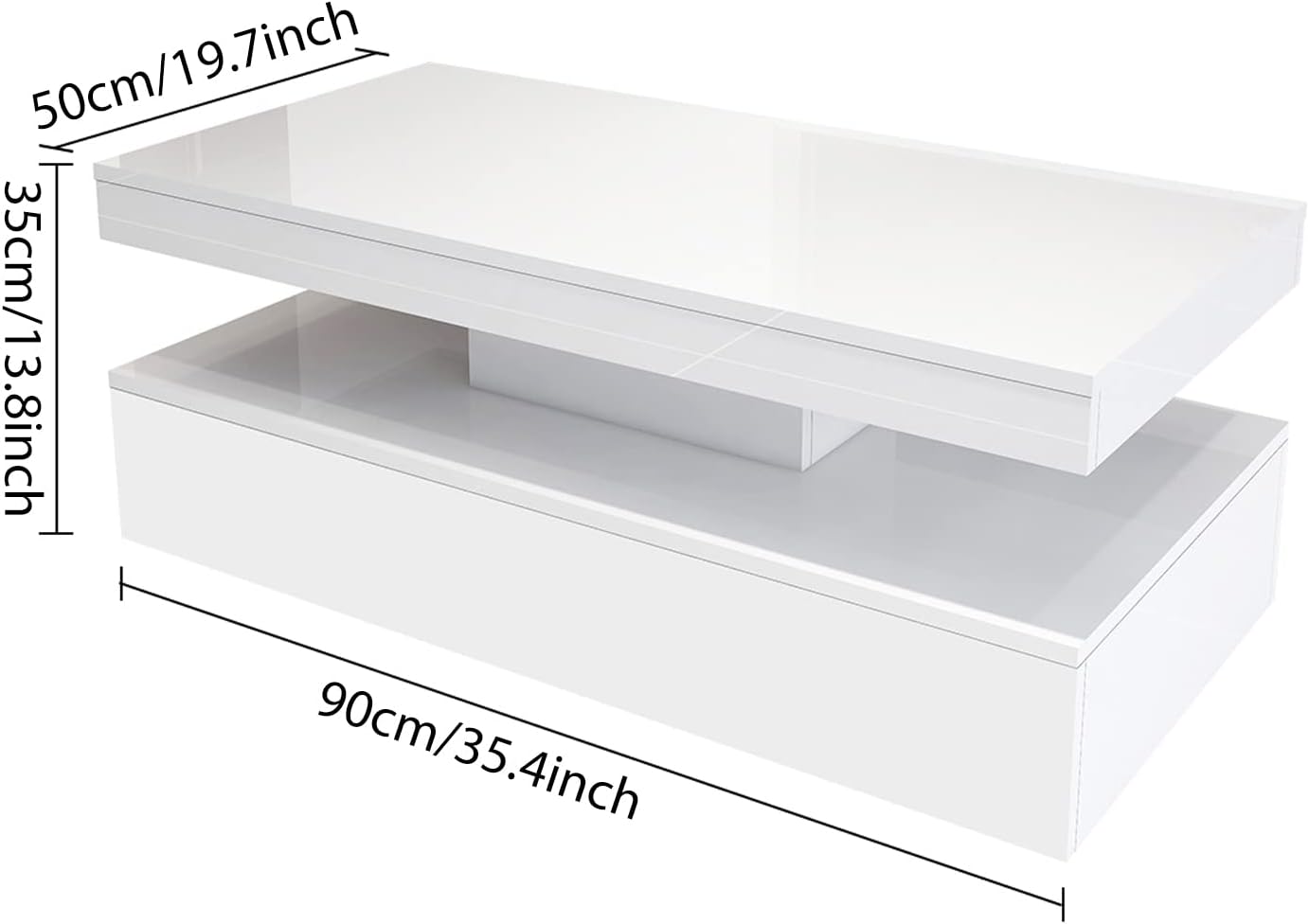 White modern LED coffee table with RGB lights in living room
2-tier high gloss coffee table with remote and colorful lighting
RGB LED coffee table illuminated with 16 color options
Contemporary LED coffee table with under-shelf storage
Stylish white LED light coffee table for modern interiors