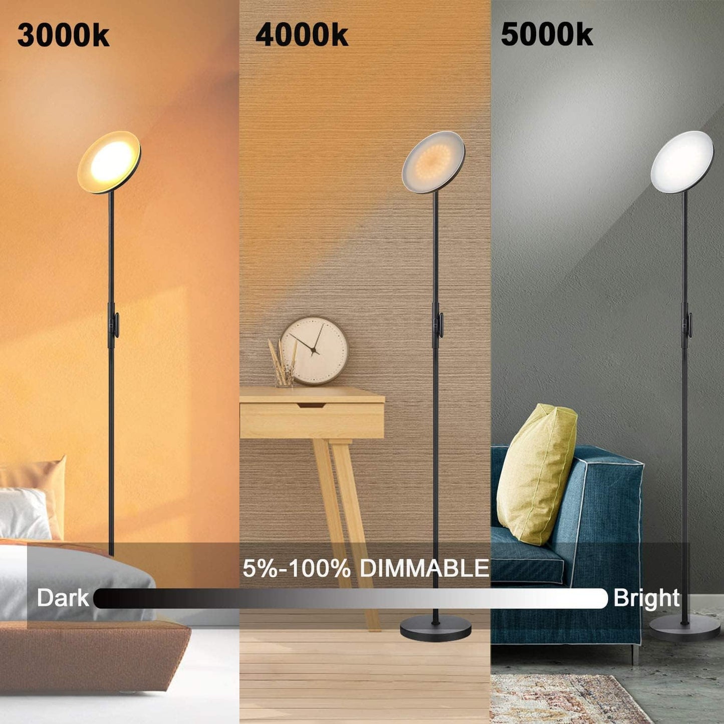 “Modern 30W Black LED Floor Lamp with Remote Control”

“LED Dimmable Floor Lamp with 3 Color Temperatures”

“Touch & Remote-Controlled Standing Lamp for Bedroom or Office”