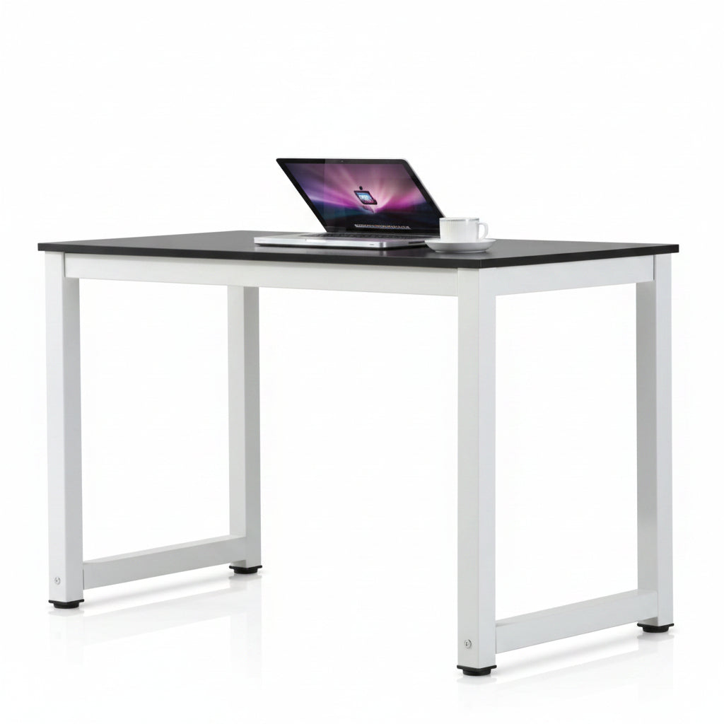 Modern black and white minimalist computer desk – Model SD002B
Compact wood workstation table for home office or study