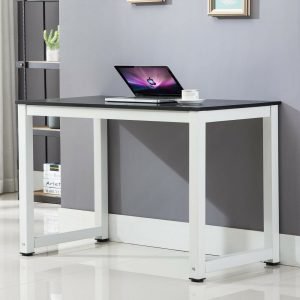 Modern black and white minimalist computer desk – Model SD002B
Compact wood workstation table for home office or study