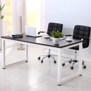 Modern black and white minimalist computer desk – Model SD002B
Compact wood workstation table for home office or study