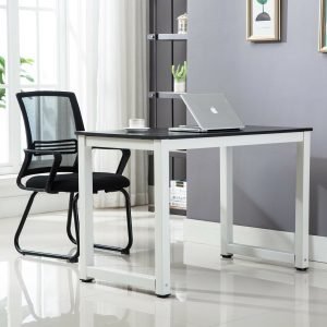 Modern black and white minimalist computer desk – Model SD002B
Compact wood workstation table for home office or study