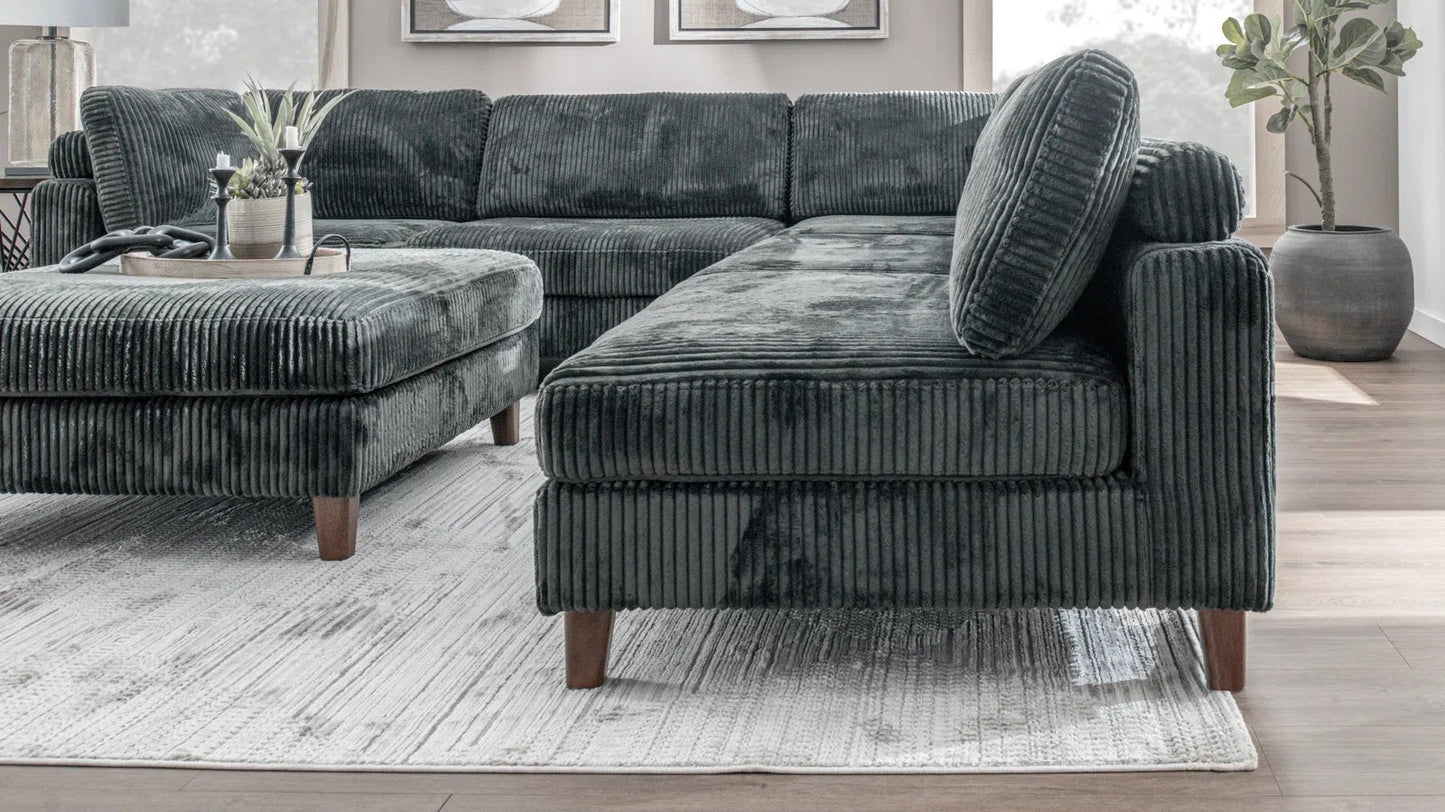 Modular 10FT Corduroy Sofa in Neutral Color – Front View

Plush Ribbed Sofa with Sectional Configuration

Modern Corduroy Couch – Wide Seating Sofa for Living Room

Corner View of 10FT Modular Sofa in Living Space

Cozy Corduroy Sofa with Medium-Soft Cushions