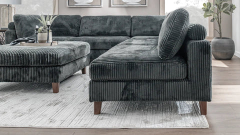 Modular 10FT Corduroy Sofa in Neutral Color – Front View

Plush Ribbed Sofa with Sectional Configuration

Modern Corduroy Couch – Wide Seating Sofa for Living Room

Corner View of 10FT Modular Sofa in Living Space

Cozy Corduroy Sofa with Medium-Soft Cushions