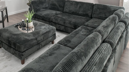 Modular 10FT Corduroy Sofa in Neutral Color – Front View

Plush Ribbed Sofa with Sectional Configuration

Modern Corduroy Couch – Wide Seating Sofa for Living Room

Corner View of 10FT Modular Sofa in Living Space

Cozy Corduroy Sofa with Medium-Soft Cushions