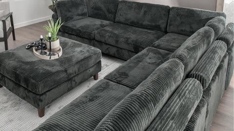 Modular 10FT Corduroy Sofa in Neutral Color – Front View

Plush Ribbed Sofa with Sectional Configuration

Modern Corduroy Couch – Wide Seating Sofa for Living Room

Corner View of 10FT Modular Sofa in Living Space

Cozy Corduroy Sofa with Medium-Soft Cushions