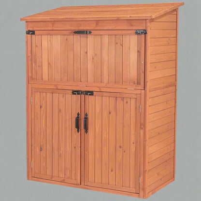 Outdoor Wooden Storage Cabinet with Shelves for Backyard

Multi-Compartment Wood Storage Locker for Garage Organization

Brown Outdoor Storage Cabinet for Garden Tools and Supplies

Rustic Backyard Storage Cabinet with Double Doors

Weatherproof Multi-Shelf Storage Cabinet for Patio or Deck