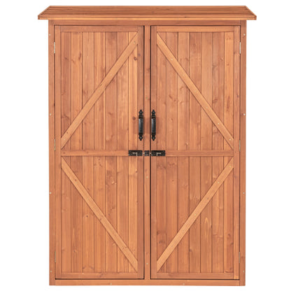 Multi-Compartment Outdoor Storage Cabinet Front View

Wooden Heavy-Duty Garden Storage Shed

Spacious Backyard Storage Cabinet for Tools and Supplies