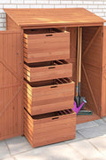 Multi-Compartment Outdoor Storage Cabinet with Pull-Out Crates

Wooden Garden Storage Cabinet for Tools and Accessories

Rustic Brown Outdoor Storage Cabinet with Multiple Shelves

Backyard Wooden Storage Box for Garden Organization