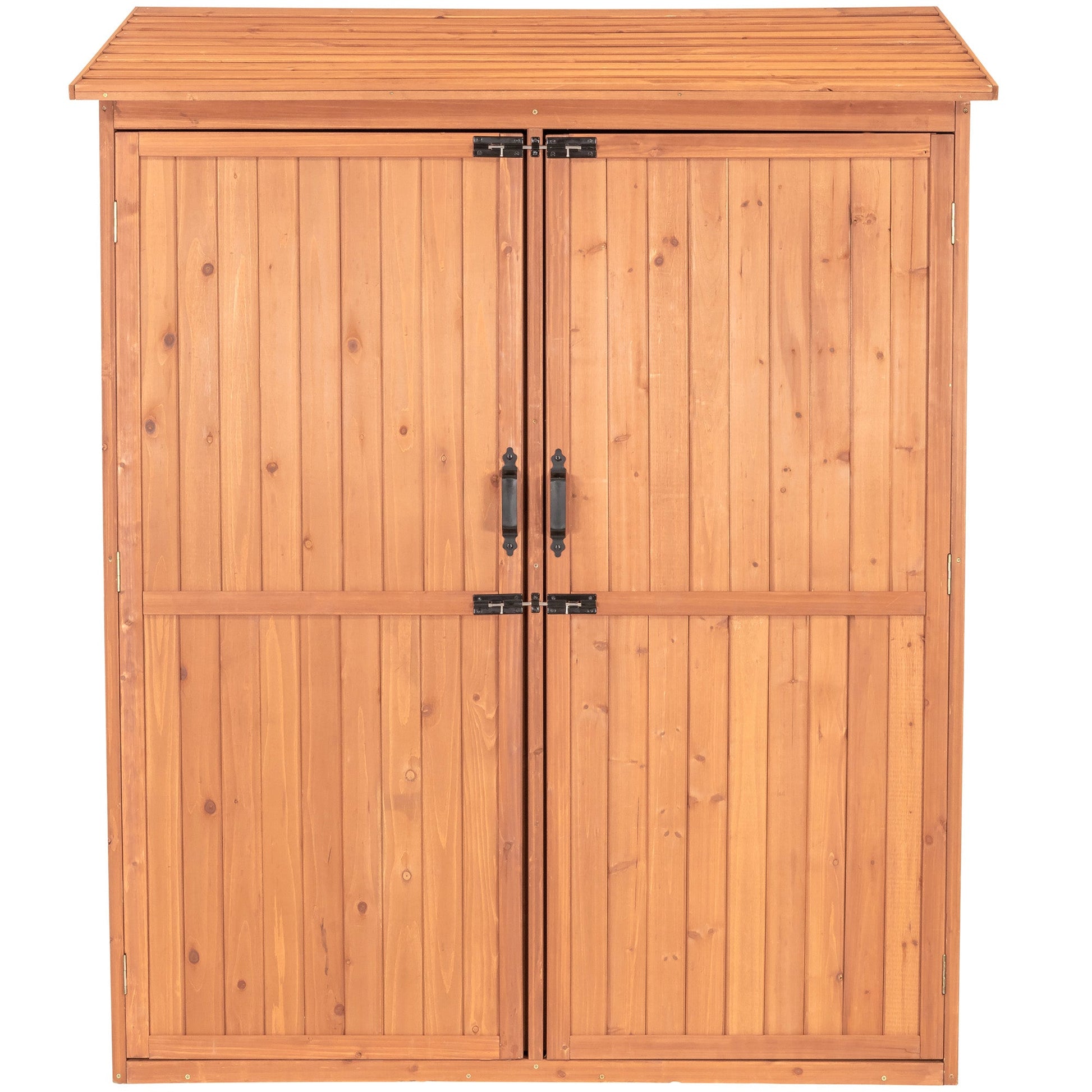 Multi-Compartment Outdoor Storage Cabinet with Pull-Out Crates

Wooden Garden Storage Cabinet for Tools and Accessories

Rustic Brown Outdoor Storage Cabinet with Multiple Shelves

Backyard Wooden Storage Box for Garden Organization