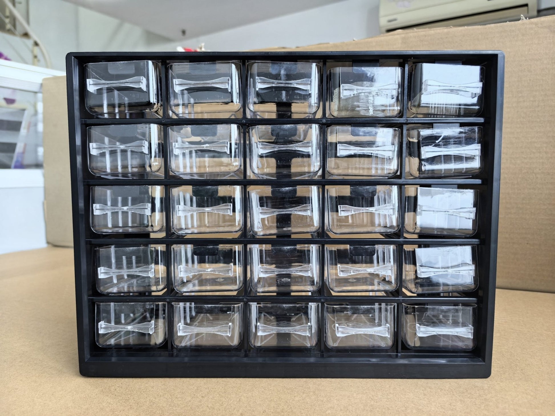 Multipurpose fastener kit with labeled drawers

1001-piece screw and bolt organizer cabinet

Open storage cabinet with hardware compartments

Assorted fasteners and storage trays

Compact metal fastener case for shop and garage use