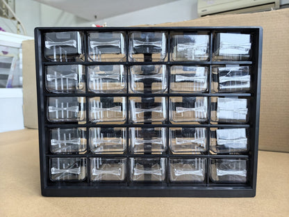 Multipurpose fastener kit with labeled drawers

1001-piece screw and bolt organizer cabinet

Open storage cabinet with hardware compartments

Assorted fasteners and storage trays

Compact metal fastener case for shop and garage use