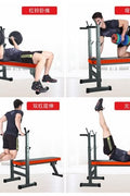 Adjustable Olympic workout bench with barbell rack and red cushion

Multifunctional fitness bench for squats, presses, and dumbbell exercises
Foldable gym bench with 6-position backrest and anti-slip base
Compact home gym bench with barbell stand and dip handles
Full-body strength training bench for home or personal gym use