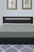 Modern black upholstered bed frame with LED headboard and PU leather finish – available in Twin, Full, Queen, and King sizes