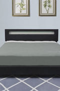 Modern black upholstered bed frame with LED headboard and PU leather finish – available in Twin, Full, Queen, and King sizes