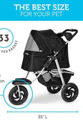 New New Deluxe 3 - Wheel Foldable Pet Stroller – Lightweight & Portable 411353 - with | Sold by Uncle Wiener's Wholesale