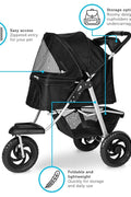 New New Deluxe 3 - Wheel Foldable Pet Stroller – Lightweight & Portable 411353 - with | Sold by Uncle Wiener's Wholesale