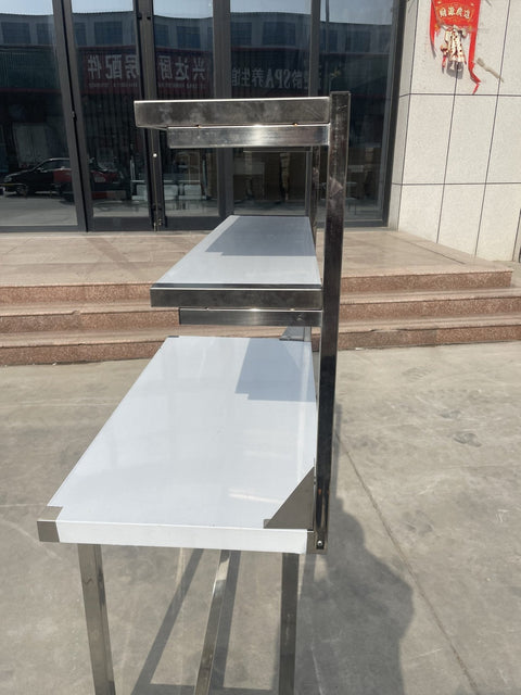 New New Stainless Steel Prep Table with Overshelf – Commercial Kitchen Workstation 1218244 - with | Sold by Uncle Wiener's Wholesale