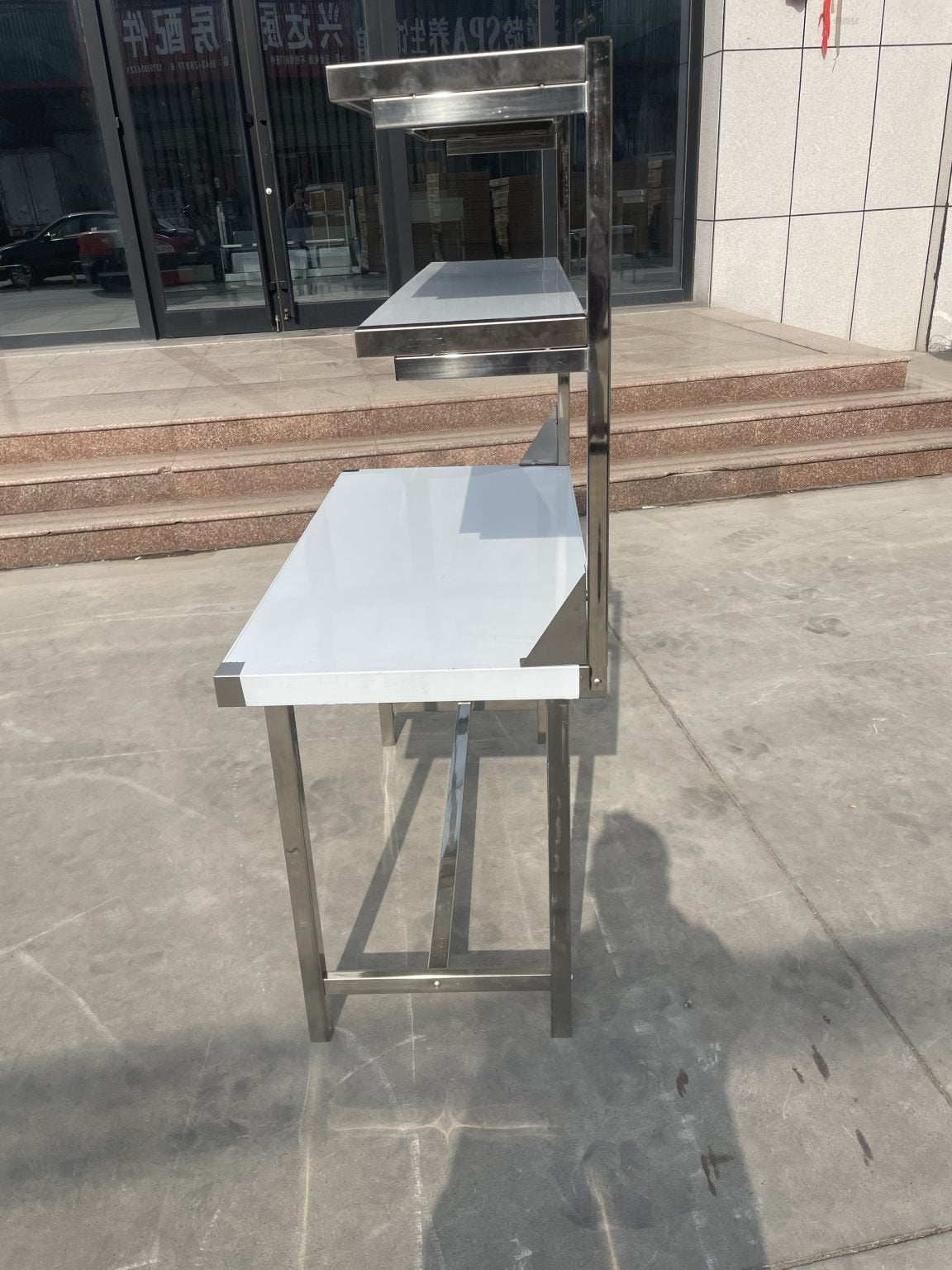New New Stainless Steel Prep Table with Overshelf – Commercial Kitchen Workstation 1218244 - with | Sold by Uncle Wiener's Wholesale