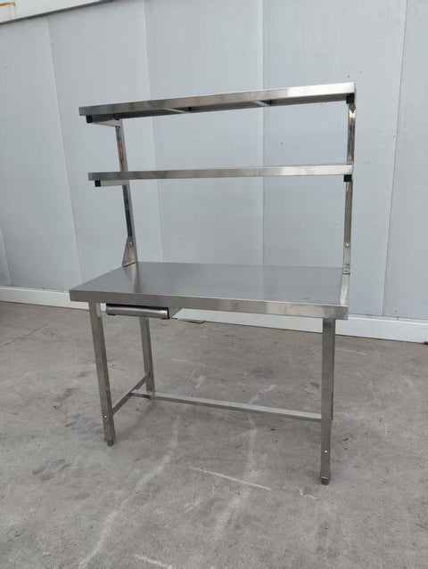 New New Stainless Steel Prep Table with Overshelf – Commercial Kitchen Workstation 1218244 - with | Sold by Uncle Wiener's Wholesale