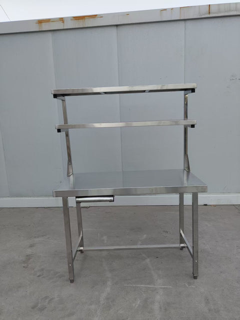 New New Stainless Steel Prep Table with Overshelf – Commercial Kitchen Workstation 1218244 - with | Sold by Uncle Wiener's Wholesale