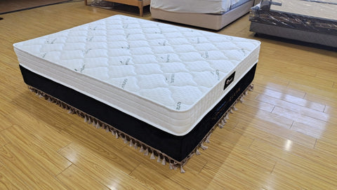 Night Star Pocket Coil Mattress - front angle view

Breathable edge mattress with medium firm feel

Close-up of quilted linen fabric mattress top

Innerspring mattress side profile on wood floor

Rolled mattress for delivery and setup