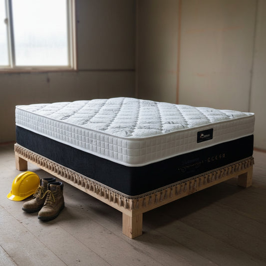 Night Star Pocket Coil Mattress - front angle view

Breathable edge mattress with medium firm feel

Close-up of quilted linen fabric mattress top

Innerspring mattress side profile on wood floor

Rolled mattress for delivery and setup