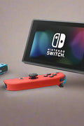 “Nintendo Switch open box console with red & blue Joy-Con controllers”

“TV tabletop and handheld gaming modes on Nintendo Switch”

“Nintendo Switch console accessories included in open box”