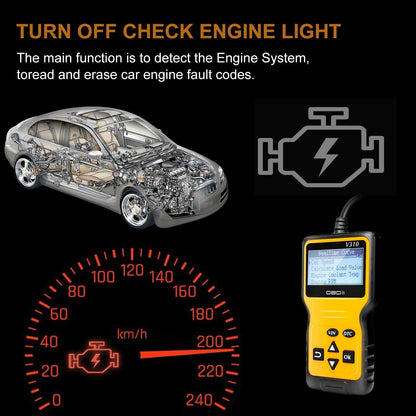 New OBD2 Reader V310 Universal Diagnostic Scanner – Car Engine Code Reader with LCD, Plug & Play - with | Sold by Uncle Wiener's Wholesale