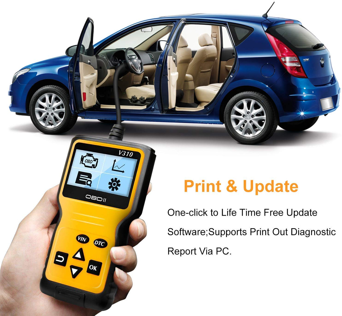 New OBD2 Reader V310 Universal Diagnostic Scanner – Car Engine Code Reader with LCD, Plug & Play - with | Sold by Uncle Wiener's Wholesale